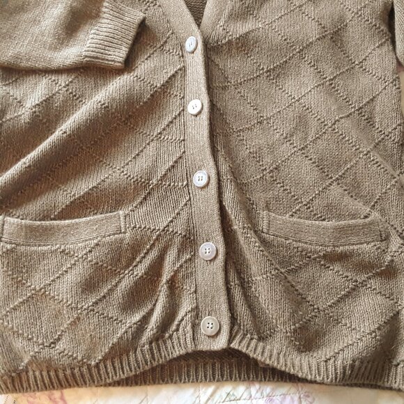 Vintage 90s Lizsport Cotton Oversized Cardigan Sweater - Picture 10 of 10